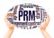 PRM - partner relationship management word hand sphere cloud concept
