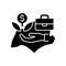 Pro-business environment black glyph icon