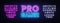 Pro Gamer neon sign vector. Neon Gaming Design template, light banner, night signboard, nightly bright advertising