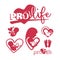 Pro life, anti abortion ,embryo, heart , logo, icon, child
