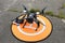 Pro quadcopter placed on a landing pad before launching