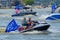 Pro Trump Boat Parade jet ski & ski boats display patriotic flags in support of President Trump