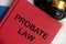 Probate law book with gavel on white background. Probate law concept and copy space.