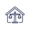 probate law line icon with a house