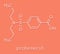 Probenecid gout drug molecule. Also used as masking agent in sports doping. Skeletal formula.