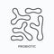 Probiotic flat line icon. Vector outline illustration of bacteria. Black thin linear pictogram for microbiome