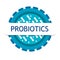 Probiotics bacteria vector badge