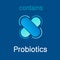 Probiotics bacteria vector badge