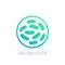 Probiotics bacteria vector icon on white