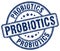 Probiotics blue grunge round rubber stamp