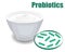 Probiotics good bacteria and yogurt vector