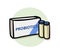Probiotics health benefits. Probiotics icon. Flat vector illustration. Isolated on white background.