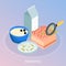 Probiotics Isometric Background Composition