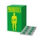 Probiotics pills box product label in capsule style design.