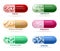 Probiotics Pills with Live Bacteria Vector Set
