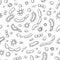 Probiotics vector illustration doodles. Drawing of bacteria. Seamless pattern