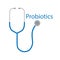 Probiotics word and stethoscope icon