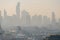 Problem air pollution at hazardous levels with PM 2.5 dust, smog or haze, low visibility in Bangkok  ,Thailand
