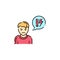 Problem child color line icon. Emotional instability.