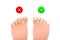 Problem and healthy foot icon