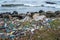 The problem of pollution and ecology of the sea shore and the ocean. Garbage on the coastline and in the world