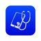 Problem search smartphone icon blue vector