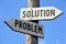 Problem and solution - wooden signpost