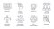 Problem solving icons editable stroke. Creativity analysis research critical thinking. Team building emotional intelligence risk