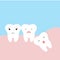 Problems caused by impacted wisdom teeth include. Sleepy tooth of impacted tooth. dystopic teeth. funny cartoon illustration of th