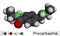 Procarbazine chemotherapy medication molecule. It is used in therapy of Hodgkin`s lymphoma, malignant melanoma. Molecular model.