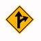 Proceed Straight or Turn Right Road Sign,Vector Illustration, Isolate On White Background Label