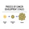 process of cancer development stages illustration isolated on white background