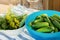 Process of canning the crop of cucumbers in prepared jars