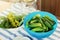 Process of canning the crop of cucumbers in prepared jars