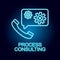 process consulting line icon in neon style. Element of human resources icon for mobile concept and web apps