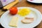 The process of cooking children`s baskets of tomatoes and cheese