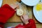 The process of cooking children`s baskets of tomatoes and cheese