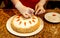 Process of cooking homemade sponge cake decorating