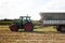 Process of corn silage harvest at farm