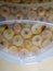 Process of drying sliced apples in an electric dryer. Drying fruit for long-term storage. Top view. Close-up.