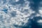 The process of formation and intensification of cumulus storm clouds. The concept of nature, clouds, movement, wind, weather, and