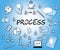 Process Icons Means Undertaking Task And Processing