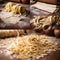 Process of Making Cooking Homemade Pasta. Generative ai