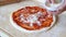 The process of making Italian pizza. Filling. Italian cuisine.