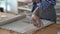 Process of making pottery, Female ceramist hands wedging clay, preparing material to create ceramics