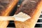 The process of making rye molded bread. Coating the finished bread with starch jelly.