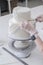 process making white wedding cake