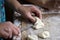 The process of preparation of Ukrainian dumplings