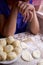 The process of preparation of Ukrainian dumplings