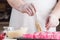 The process of preparing cupcakes in the kitchen, ingredients cl